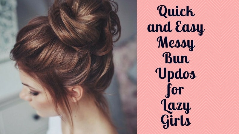 Image of Lazy girl messy bun hairstyle